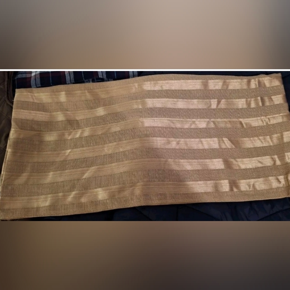 King Size Gold Bed Scarf/Runner  109" X 26